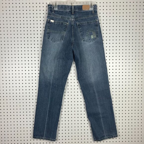Akademiks Y2K Baggy Jeans 28x31 Patch‎ Logo Wear Streetwear Skate Wide Leg Denim - Picture 1 of 9